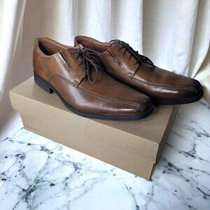Clarks Round Toe Smart Lace‎ Up Leather Heel Oxford Shoes Bensley Mens 12 49615